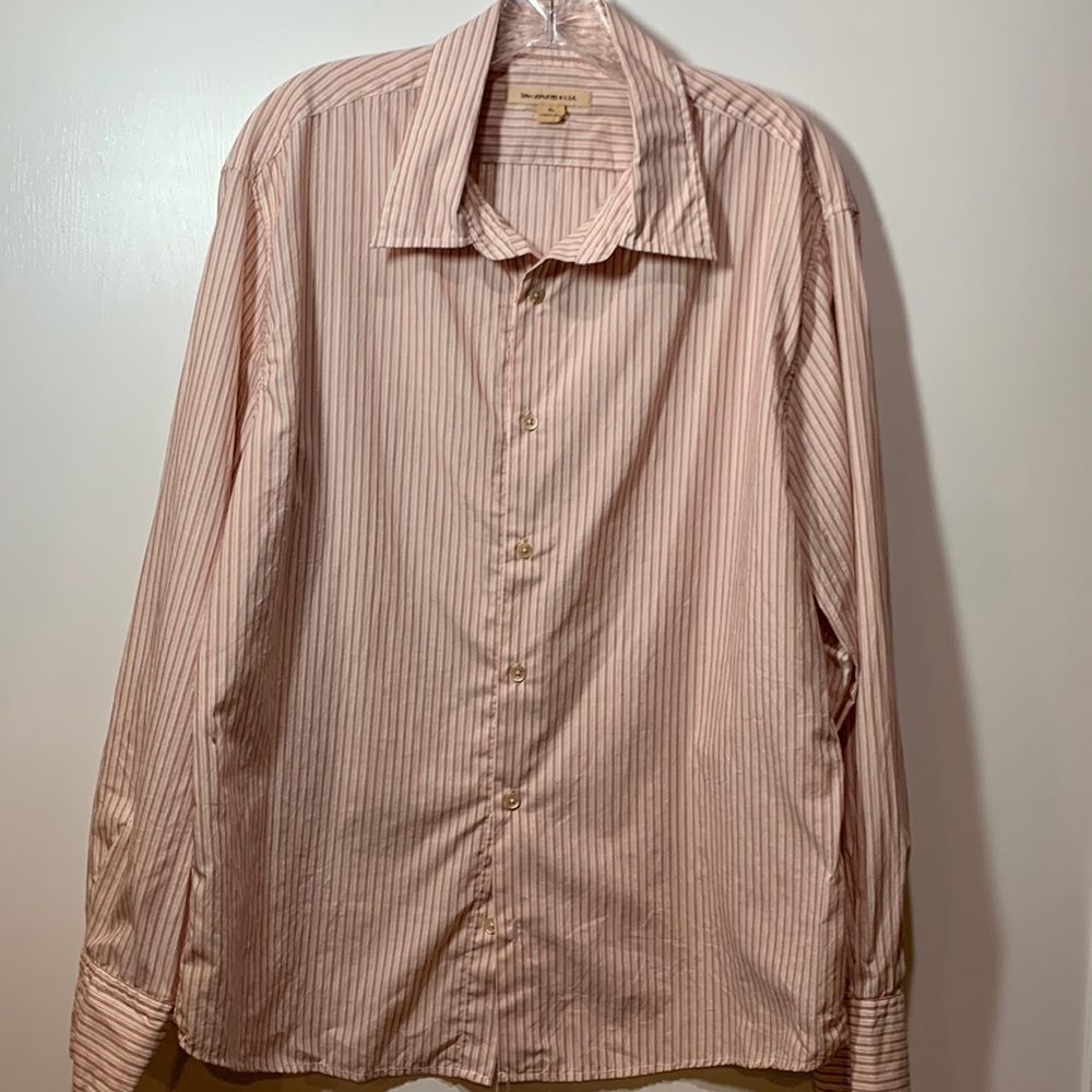 John Varvatos ⭐️ USA Pink Striped Dress Shirt XL